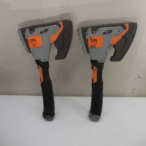 2 Nerf N-Force Klaw Hatchet foam battle throwing Axe Hasbro 2009 Cosplay 14" toy